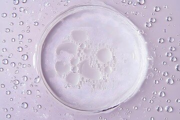 Lavender Surface with Circular Liquid and Bubbles