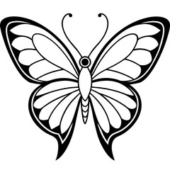 Cute Silhouette of a Butterfly line art vector cartoon illustration