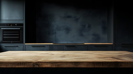 Modern Kitchen with Wood Countertop and Dark Grey Cabinets