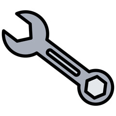 Wrench Outline Color Icon