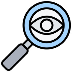 Magnifying Glass Outline Color Icon