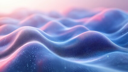 Fototapeta premium Abstract Representation of Colorful Waves in Soft Focus with Gradients and Textures Creating a Dreamlike Digital Landscape