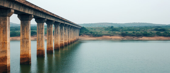 Obraz premium Concrete bridge over a river