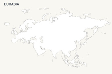 A simple continental world map with each continent depicted as a single solid shape