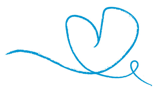 Vector illustration of a blue heart with a flowing line, symbolizing creativity, love, and connection.