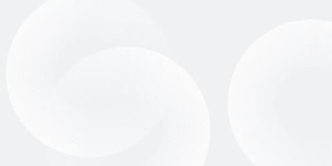 Abstract white glowing geometric lines on gray background. Modern shiny white circle art