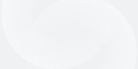 Abstract white glowing geometric lines on gray background. Modern shiny white circle art simple