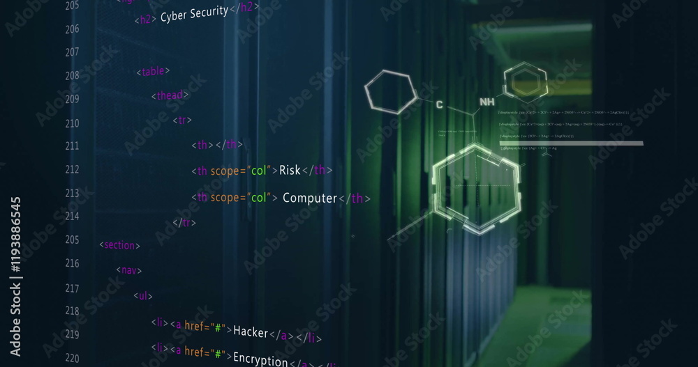 Poster image of digital data processing over computer servers