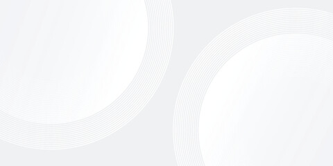Abstract white glowing geometric lines on gray background. Modern shiny white circle art simple design modern