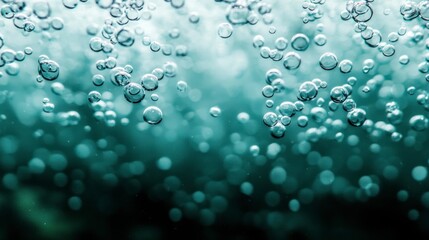 Fototapeta premium Abstract Teal Water Bubbles Liquid Background Texture