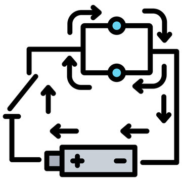 Parallel Circuit Outline Color Icon