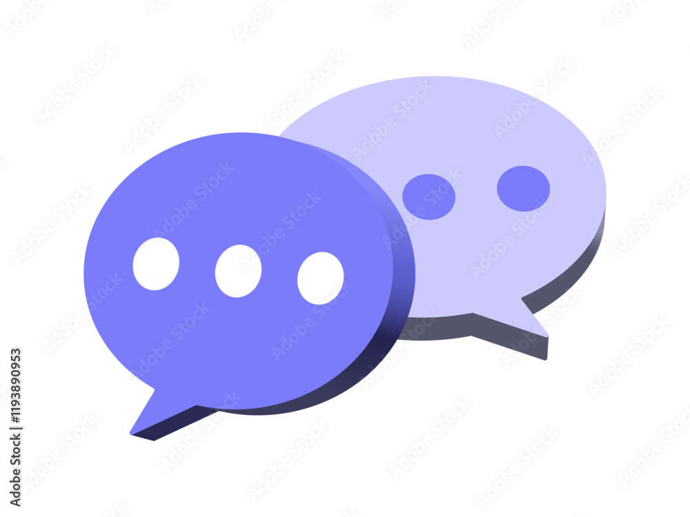 Aufkleber 3d chat icon speech bubble symbol Chat message icons - talk message Bubble chat speech text box icon , social media communication background concept. vector illustration