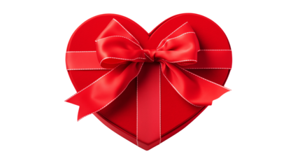 Romantic Red Heart Shaped Gift Box with Bow