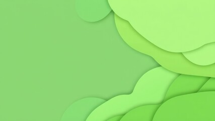 A layered composition of greens in a gradient pattern, green background, soothing atmosphere