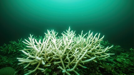 Naklejka premium Underwater Coral Reef Ecosystem with White Coral Structures