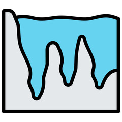 Ocean Basin Outline Color Icon