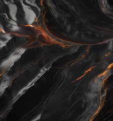 Naklejka premium A smooth and shiny surface with a wavy pattern resembling polished stone on a black background , texture, wavy, slate