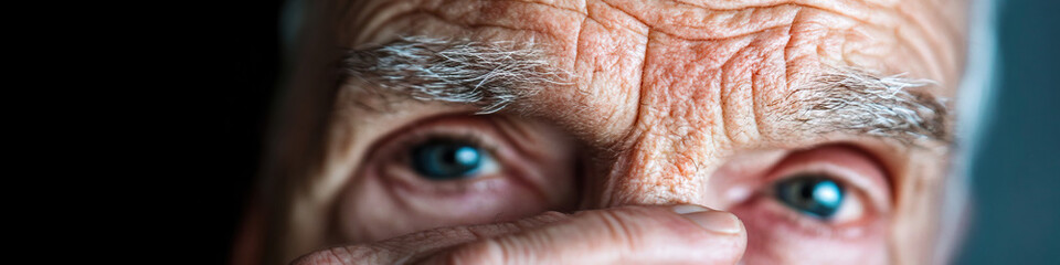Fototapeta premium Close-up Photograph of Elderly Man's Face