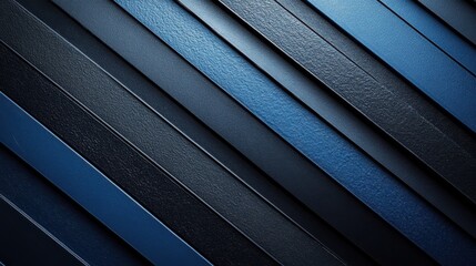 Obraz premium Minimalist abstract wallpaper featuring diagonal lines on a blue background. Banner template with white space for text, perfect for modern and professional design applications.