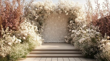 Elegant White Floral Wedding Decor: Dreamy Garden Ceremony Setup