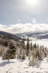 View of Lake Dillon, Colorado in the winter