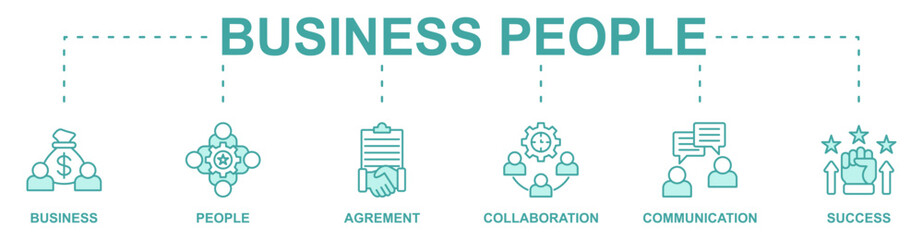 Business People banner web icon vector illustration concept with icon of business, people, agrement, collaboration, communication, success