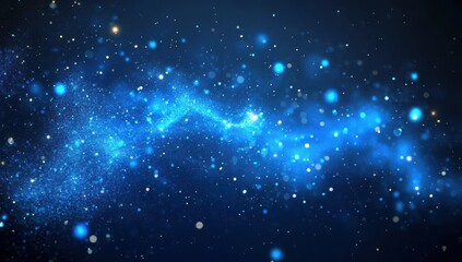 Fototapeta premium Stunning Blue Starry Night Sky with Bright Stars and Shimmering Particles in a Vast Cosmic Landscape Offering a Sense of Wonder and Infinite Possibilities