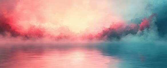 Pastel Pink and Mint Green Abstract Watercolor Background Dreamy Gradient Illustration