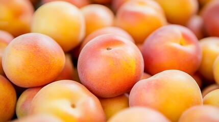 Sweet Juicy Ripe Apricots Piled Together Creating a Tempting Summer Harvest : Generative AI