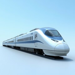 Fototapeta premium High-Speed Rail: Sleek Design and Efficient Travel. Experience the future of transportation with this modern bullet train, a symbol of speed and innovation.