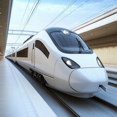 Naklejka premium High-Speed Train: Modern Rail Travel and Transportation