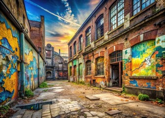 Fototapeta premium Discover Belgium's urban decay: abandoned structures, forgotten corners, hidden gems revealed through urban photography, mapped for your exploration.