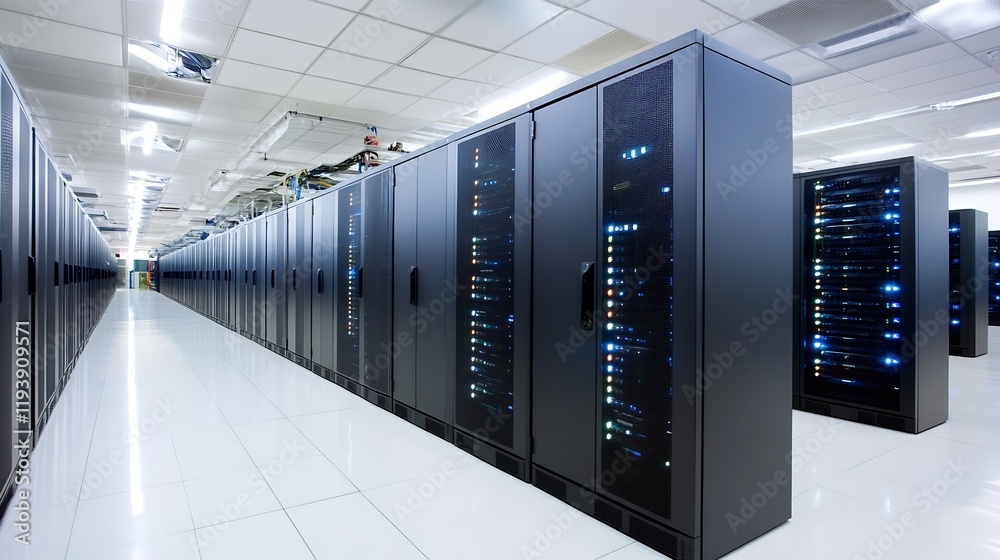 Leinwandbilder advanced server room with cutting-edge technology and well-organized data storage in a secure facili