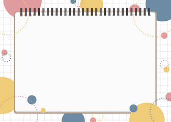 ノートの背景素材、ポップなデザイン、横向き