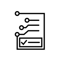 Digital checklist icon with circuits and completed tasks.Task management, project tracking, productivity tools, business reports.Efficiency. Progress. Streamlined workflows.