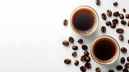 Obraz premium Cold Coffee, Cold Coffee on white background space for text