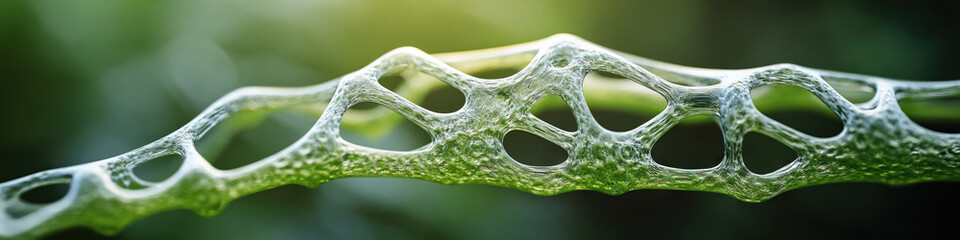 Close-up of Porous, Translucent Green Structure