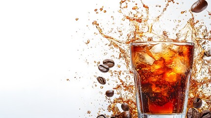 Cold Coffee, Cold Coffee on white background space for text