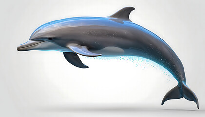Dolphin side view, isolated background. Generative Ai