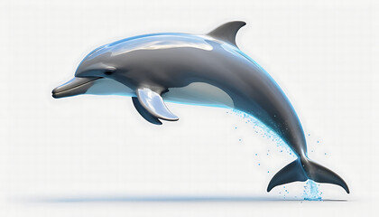 Dolphin side view, isolated background. Generative Ai