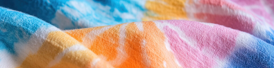 Fototapeta premium Tie-Dye Fabric in Pastel Colors: Close-Up Texture