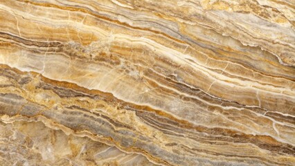 Obraz premium High-resolution image of layered sedimentary rock exhibiting intricate patterns and color variations in beige, brown, and gold tones.