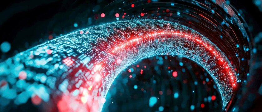 Abstract Data Flow  Cyber Security  Network  Digital Tunnel  Hacking  Malware   Ransomware
