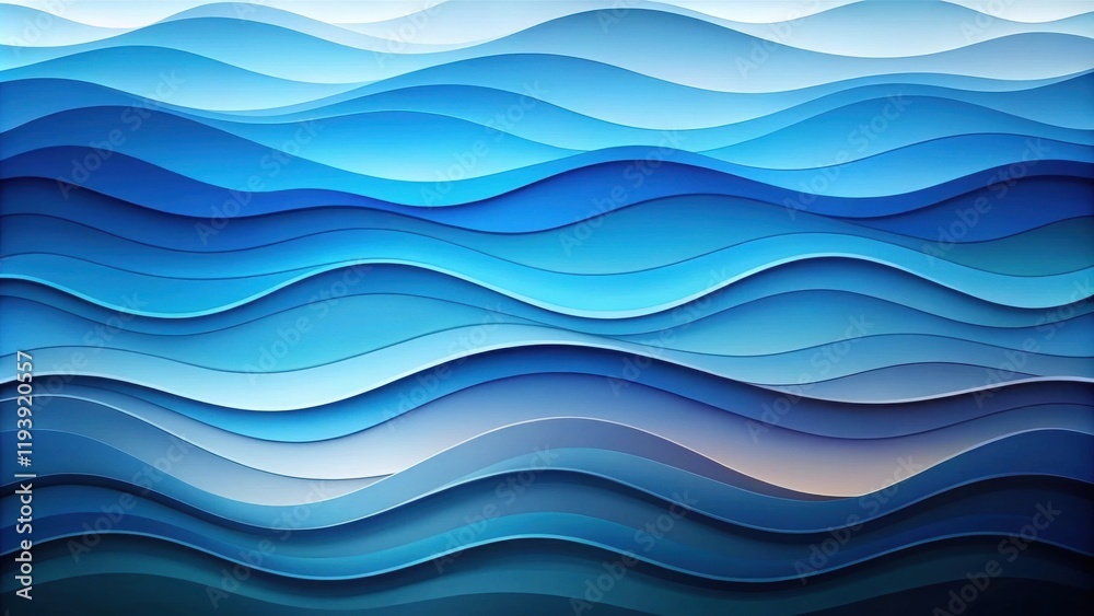 Poster Abstract Layered Blue Wave Pattern Design for Backgrounds and Textures