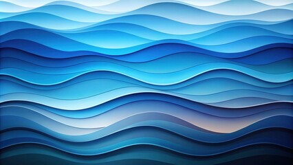 Fototapeta premium Abstract Layered Blue Wave Pattern Design for Backgrounds and Textures