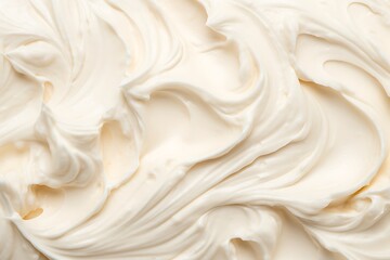 Close up of white whipped cream texture