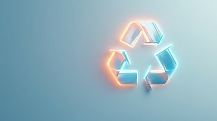 Glowing recycle symbol.  Sustainability concept.