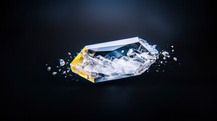 Shattering Crystal  Abstract 3D Render of Polygonal Gemstone