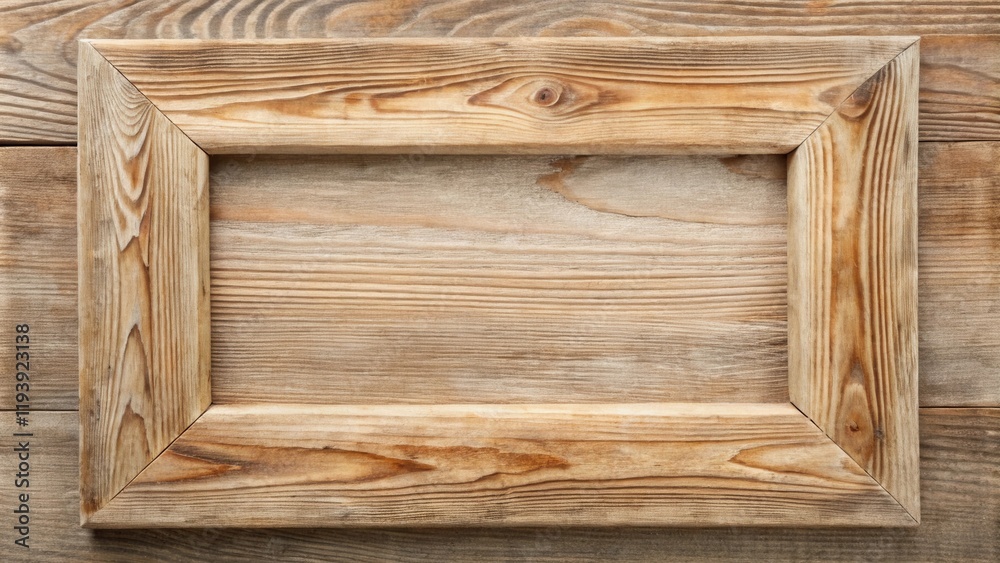 Aufkleber rustic wooden frame on wood grain background, ideal for text or image placement