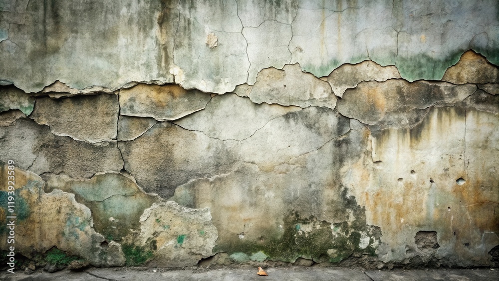 Aufkleber weathered wall texture distressed concrete surface with cracks and patches of decay